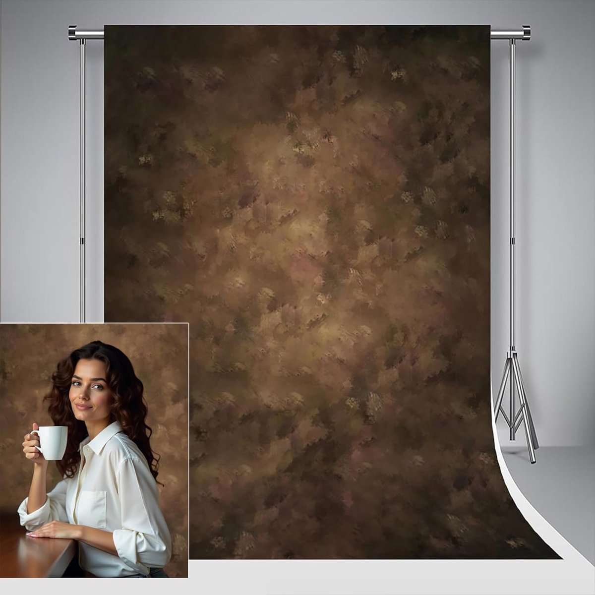 2x3m Retro Getextureerde Achtergrond Effen Kleur Bruin Achtergrond Foto Booth voor Professionele Fotografie Studio Pasgeborenen