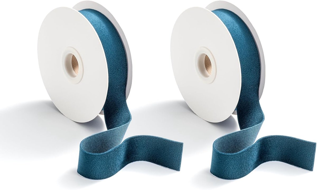 Satijnen Geschenkband Breed 25mm Satijnlint Blauw Lijnband Bruiloft Zijdeband Decoratief lint, 9 m x 2,5 cm