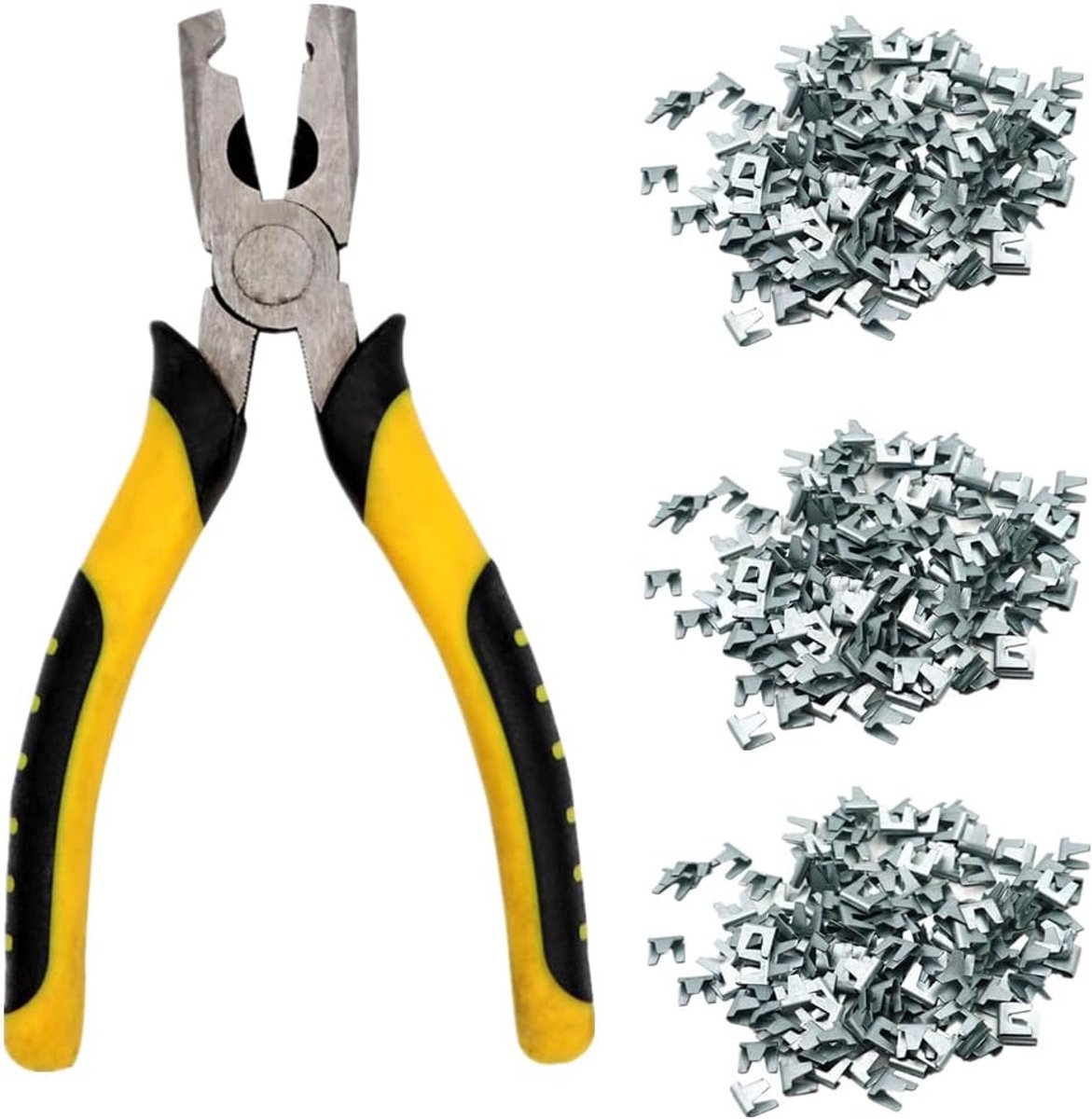 Gesp clips tang sets 900 stuks draadkooi clips vogelkooi bouwkit kooien lassen reparatie handgereedschap voor huisdier kat hond konijn kooi hek gaas
