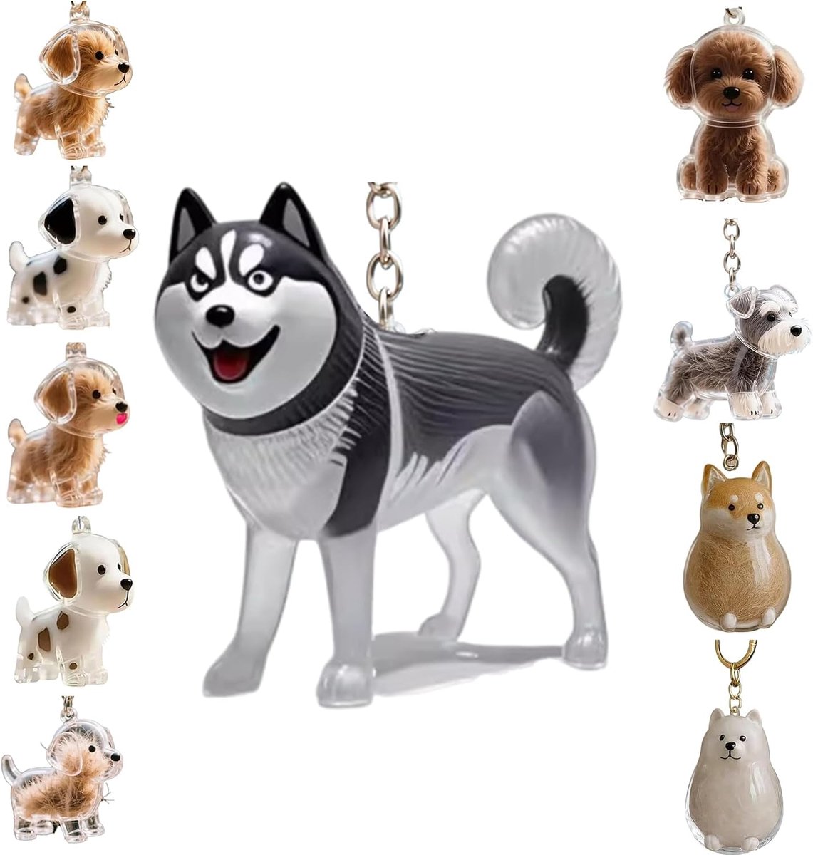 hondenhaarverzamelaar sleutelhanger met herinneringsdoos, huisdierenhaaropslag sleutelhanger, huisdieren kat/hond haaropbergkoffer voor diereneigenaars (M)