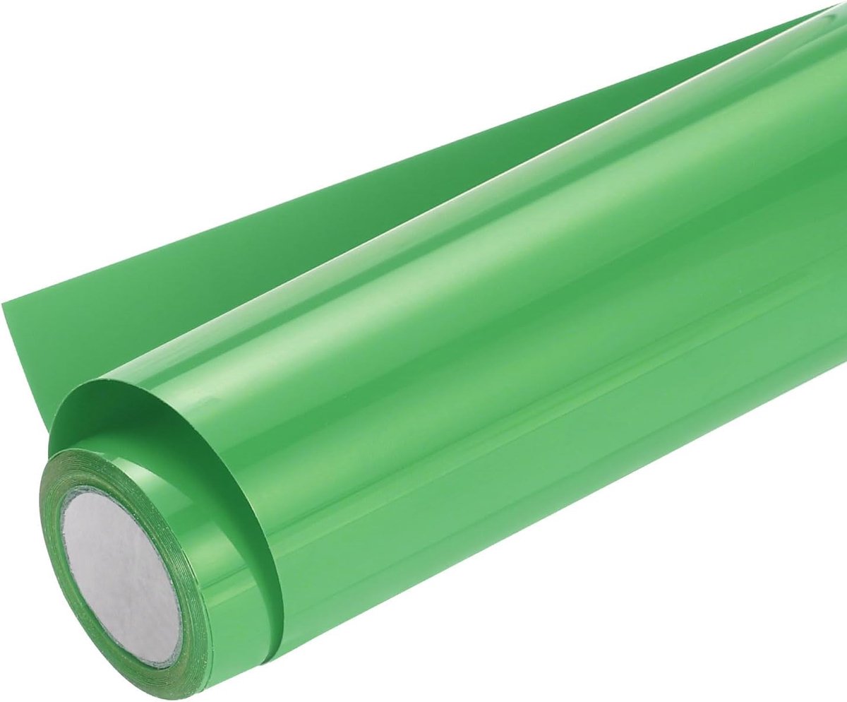 Warmteoverdrachtsfolierol, 30 x 24 cm, lichtgroene HTV-transferfolie, strijkfolie voor T-shirts DIY Warmte-vinyl-design, eenvoudig te knippen en te verwijderen