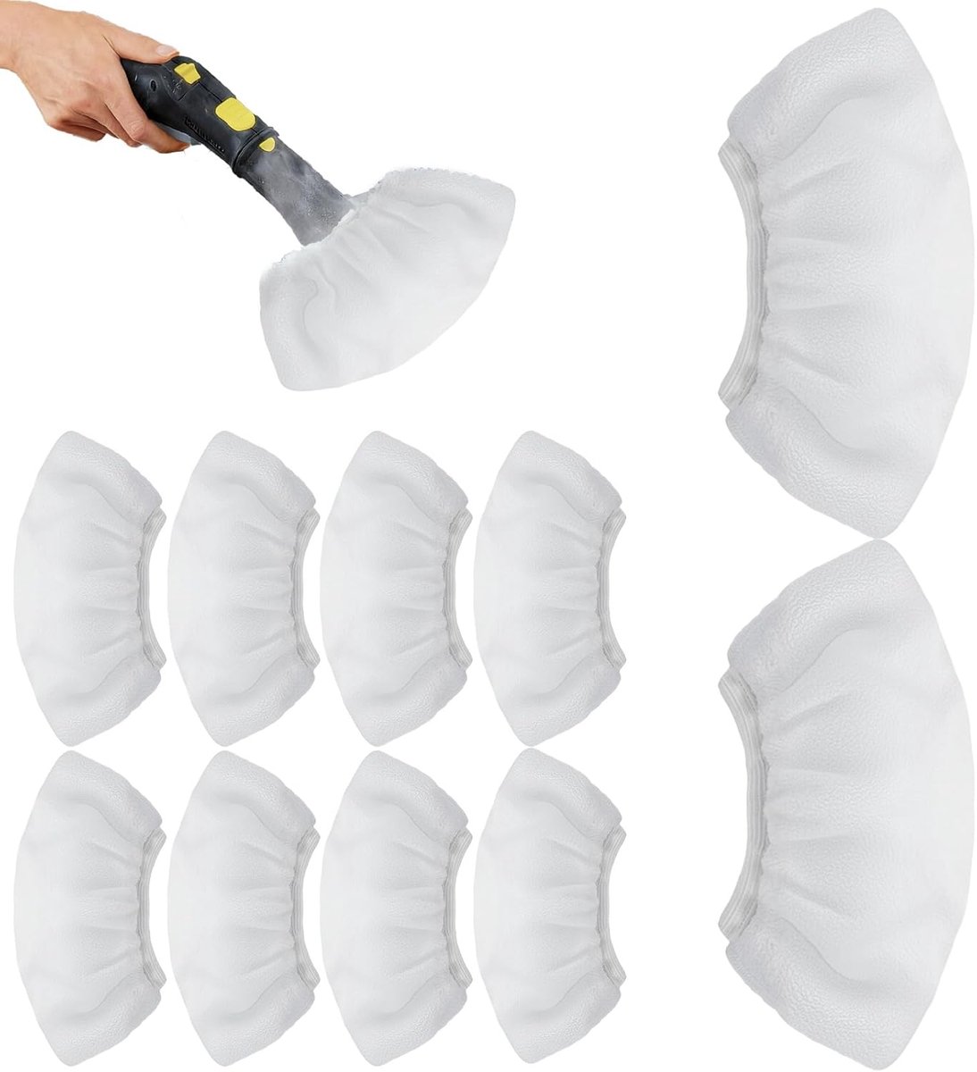10 stuks microvezeldoekjes, witte doekjes, accessoires, wasbaar, compatibel met de meeste handstoomreiniging, ideaal voor het reinigen van vloeren, muren