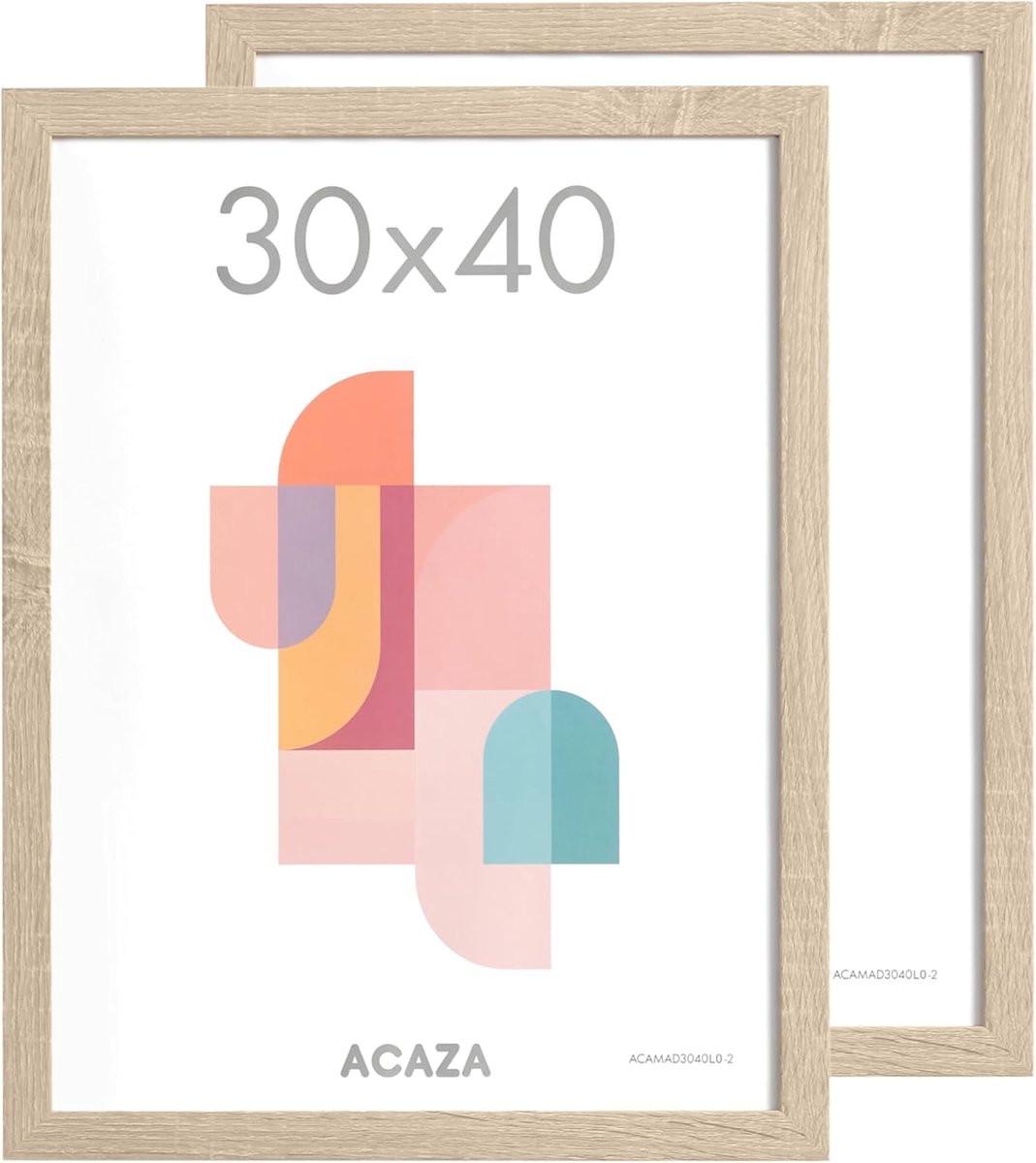 Fotolijst 30x40 cm - Licht Eiken MDF en Plexiglas - Staand of Liggend - Wanddecoratie - SnelShoppen