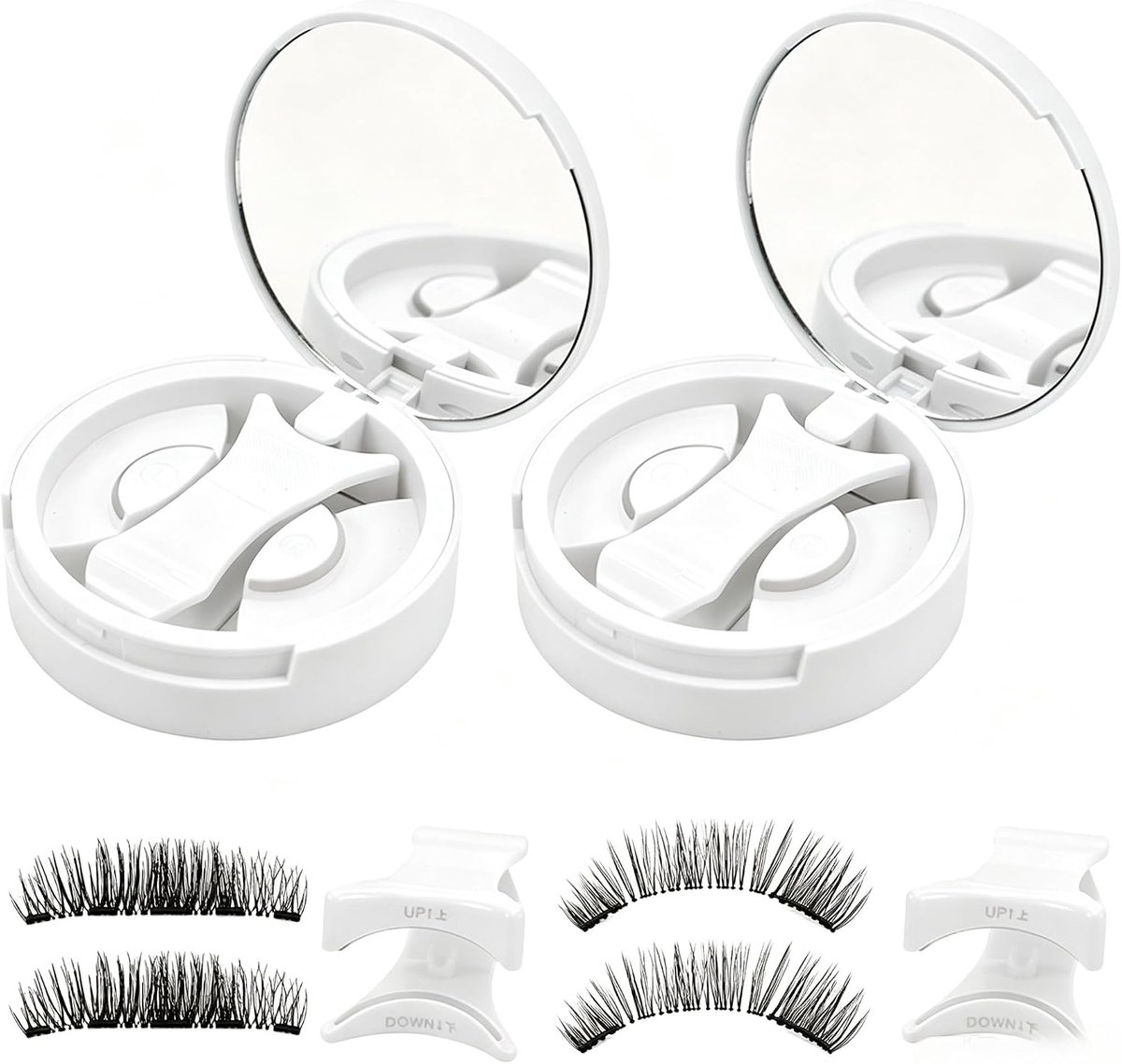 Wimpers - 2 sets wimperextensions met magneet, zonder lijm, natuurlijke look, herbruikbaar, incl. applicator