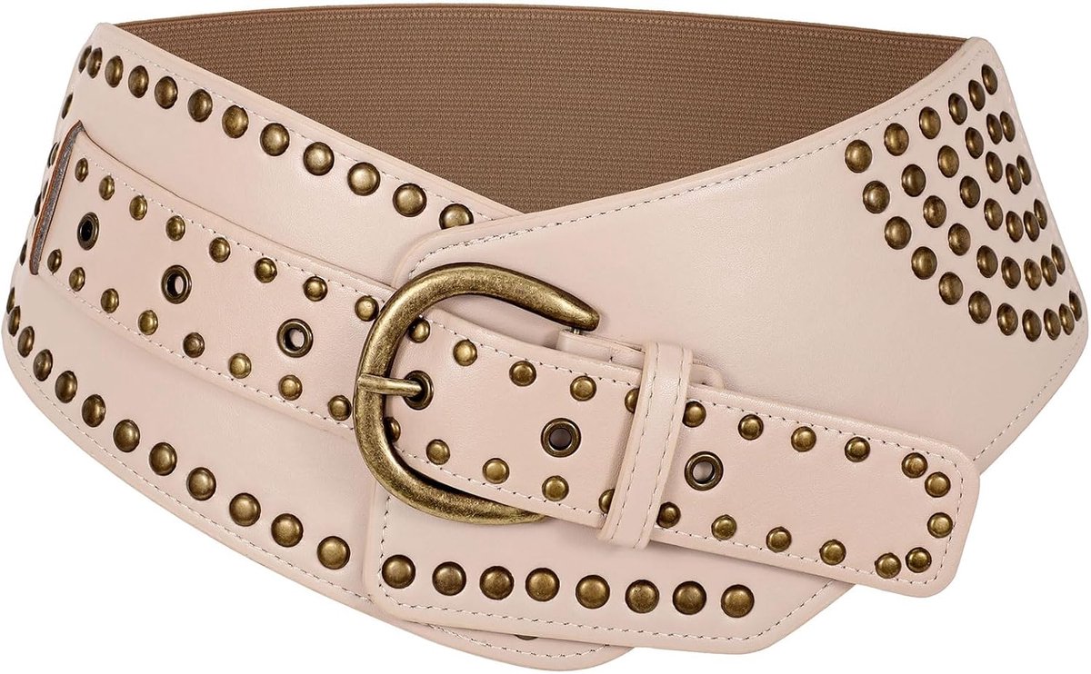Vintage brede elastische riem voor dames, met studs, stretch, taille, riem, carnaval, cosplay