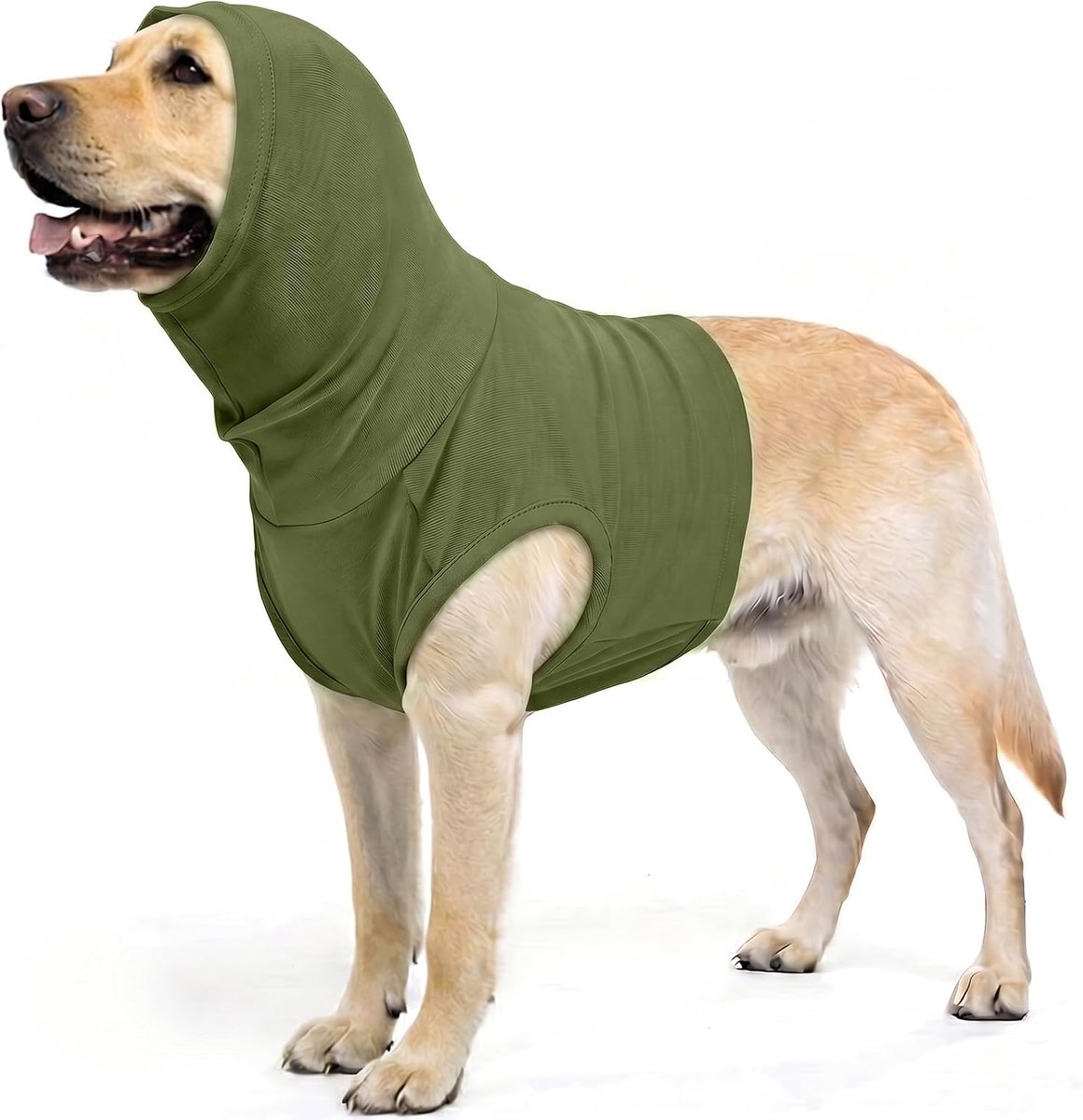 Medicijntrui voor honden, OP Body nekbescherming, wondbescherming, hondenhalsband, alternatieve halsband, krabben niet meer op wonden (legergroen, 3XL)