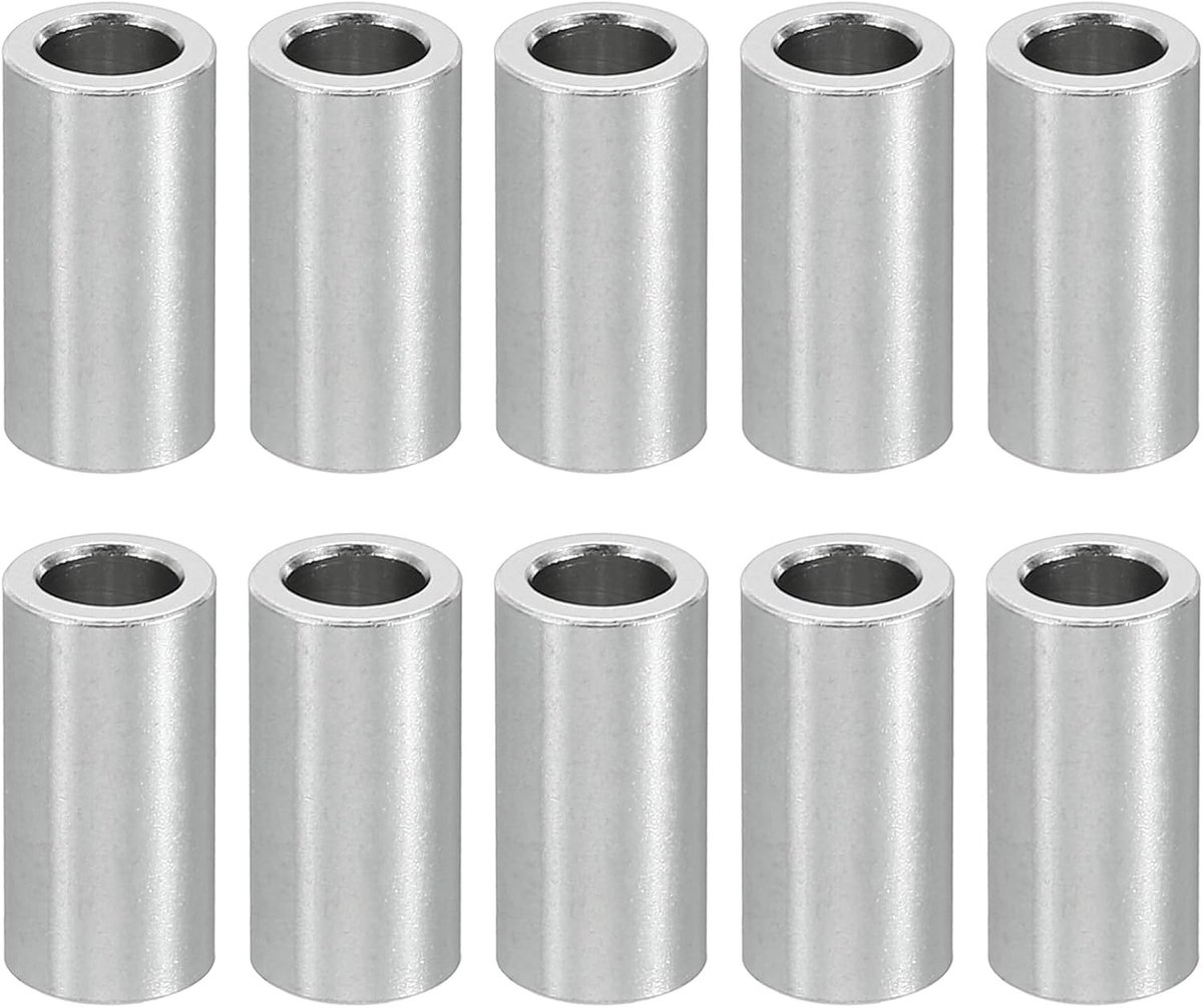 M5 Aluminium Spacers, 10 Stks Metalen Spacer Aluminium 5.2mm ID x 8mm OD x 16mm L Aluminium Spacer Schroef Standoff Ronde voor 1/5 "of M5 Schroefbouten