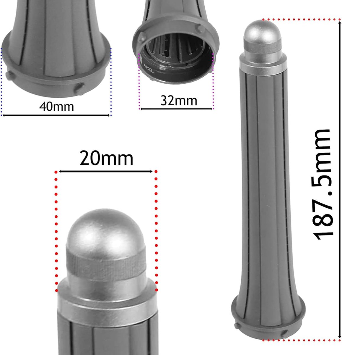 20 mm 0,8 inch lange slanke vat compatibel met Dyson Airwrap Hair Styler