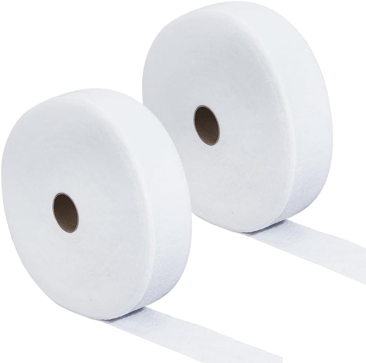2 Rollen Jelly Roll Batting Strip 5,7 cm x 66 meter Polyester Blend Batting Stofstrips Wit Meubelstof Geponste Katoen Mix Doek voor Gevlochten Goordjes, Quilts, Naaiprojecten en DIY-projecten