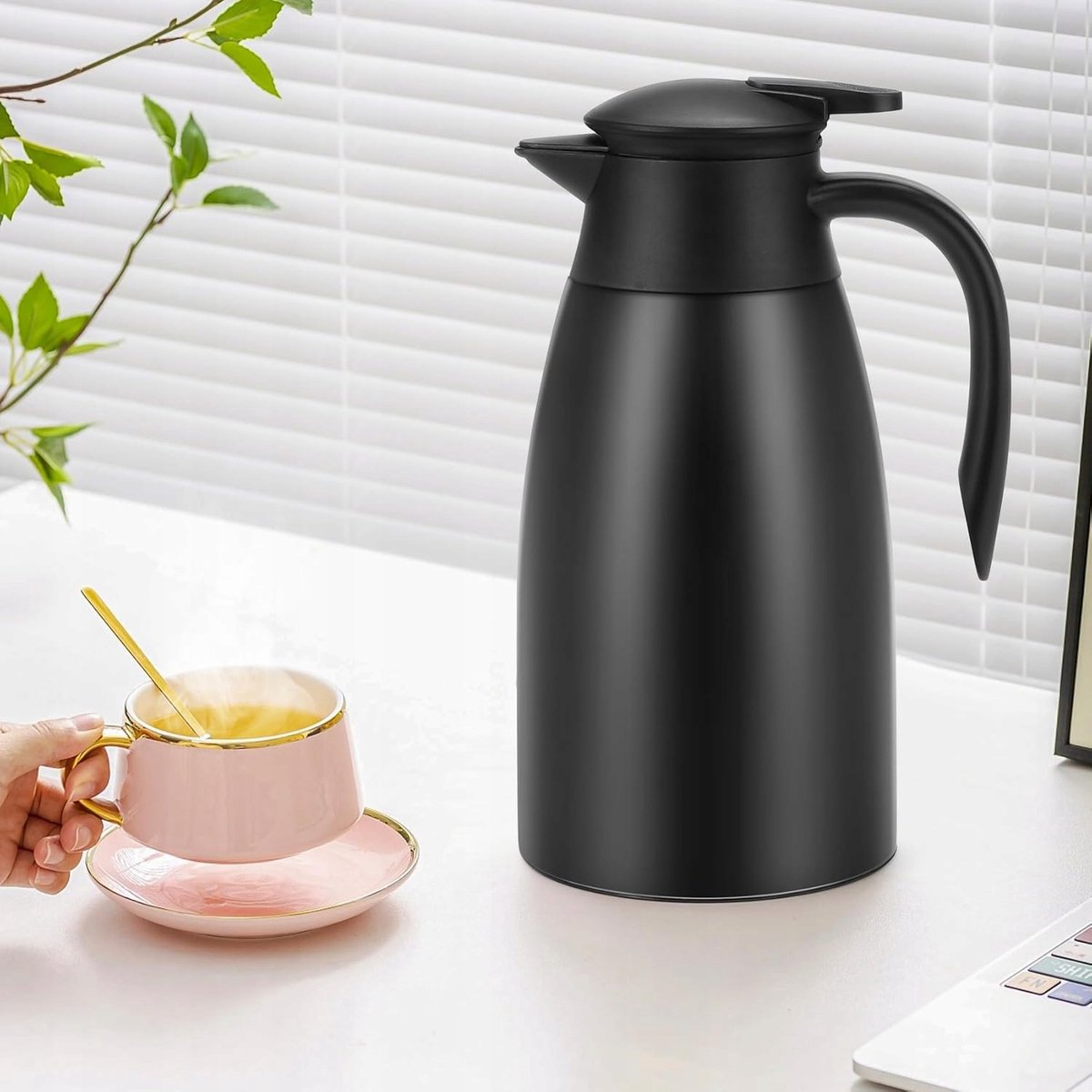 Thermos Karaf 2L - RVS, Warm & Koud Drankjes, Lekvrij