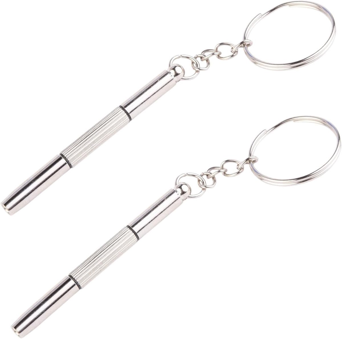 Mini glas schroevendraaiers 3-in-1 - RVS met sleutelring - Compact en draagbaar - Perfect voor brillen en sieraden - ShopVlot