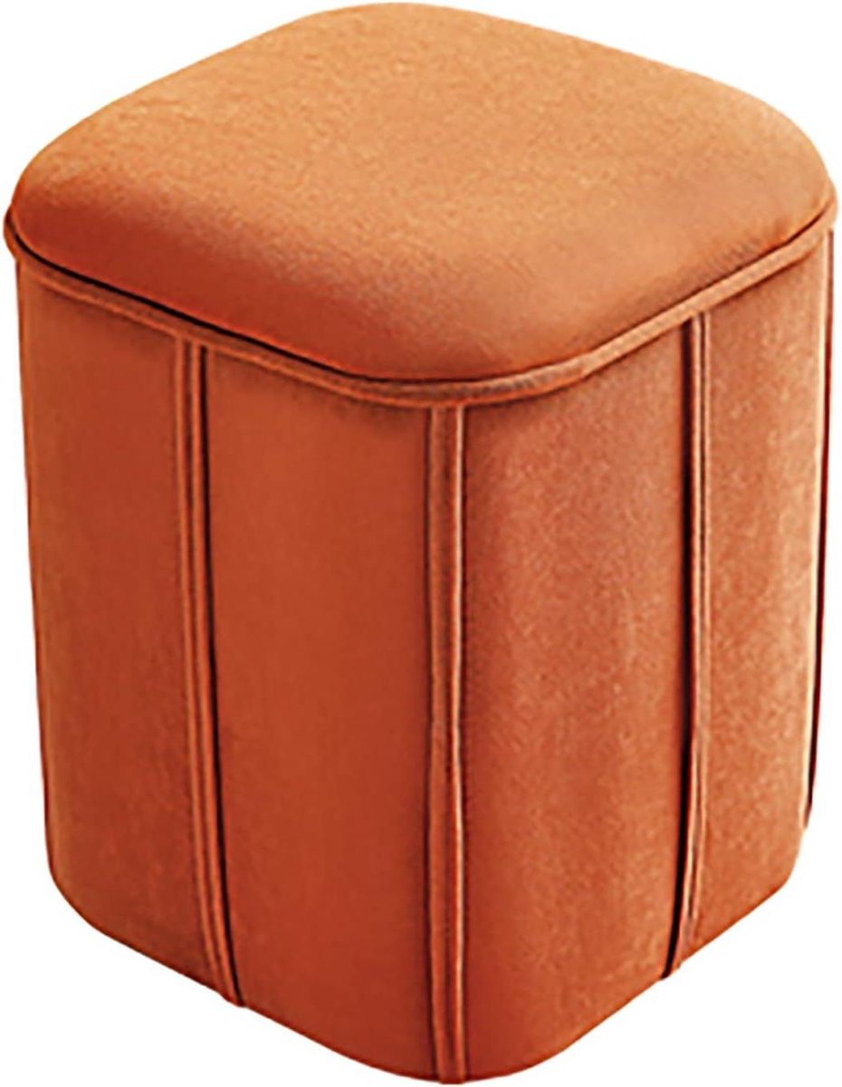 Opbergkruk Fluweel - Poef Bankje - Woonkamer Organiseren - Zachte Hoge Dichtheid Spons - 32 x 32 x 45 cm