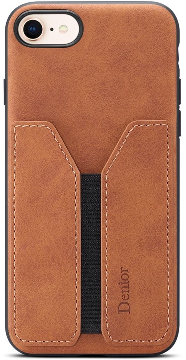 Denior Geschikt voor iPhone 17e / Geschikt voor iPhone 16e hoesje - Backcover met kaarthouder - Bruin