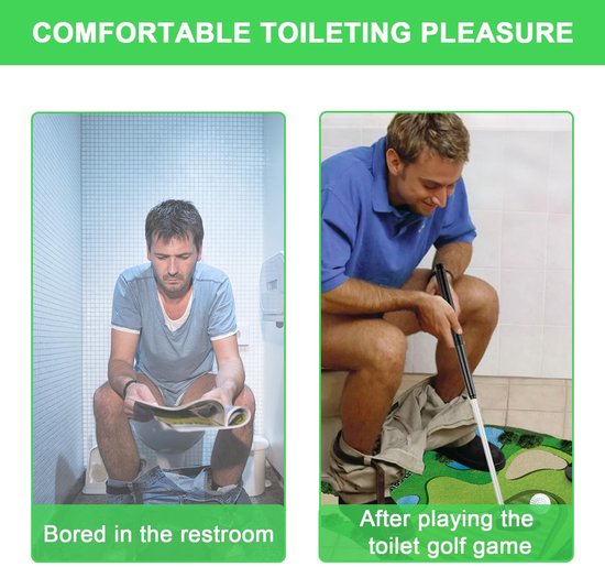 Solidchoice- Toiletgolfcadeauset - Complete Minigolf Set - Verstelbare Golfclub - Puttingmat - 2 Golfballen - Origineel Cadeau-idee - Minigolfset van Solidchoice — afbeelding 4