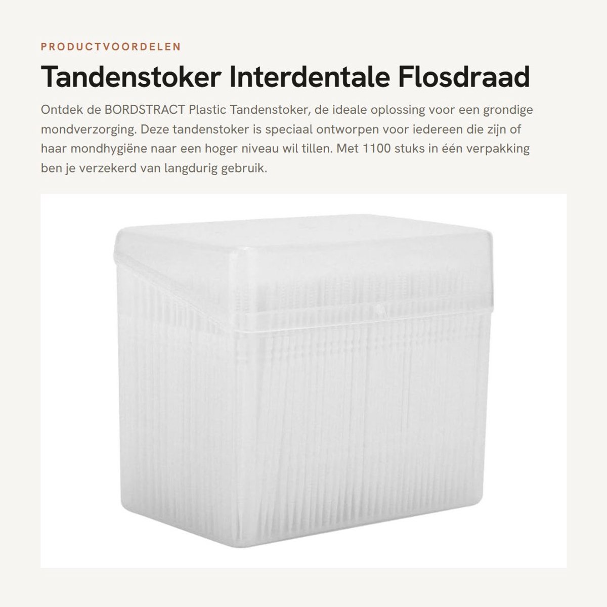 Solidchoice- Tandenstoker 1100 Stuks - Dubbele Kop - Flosdraad - Interdentale Tandenstoker - Wegwerp - Tandheelkundige Mondverzorging - Interdentale Tandenstokers