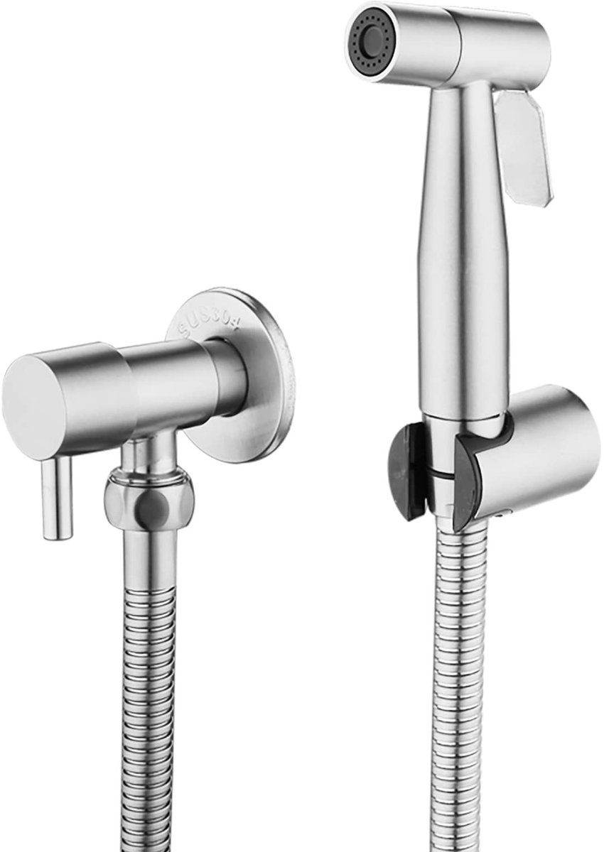 Solidchoice - Toilet bad bidet - Bidet armaturen - Hygiënisch en schoon - Zilver - Douchekop - Handbediende Toiletspuit - Geschikt voor Badkamer - 1,5...