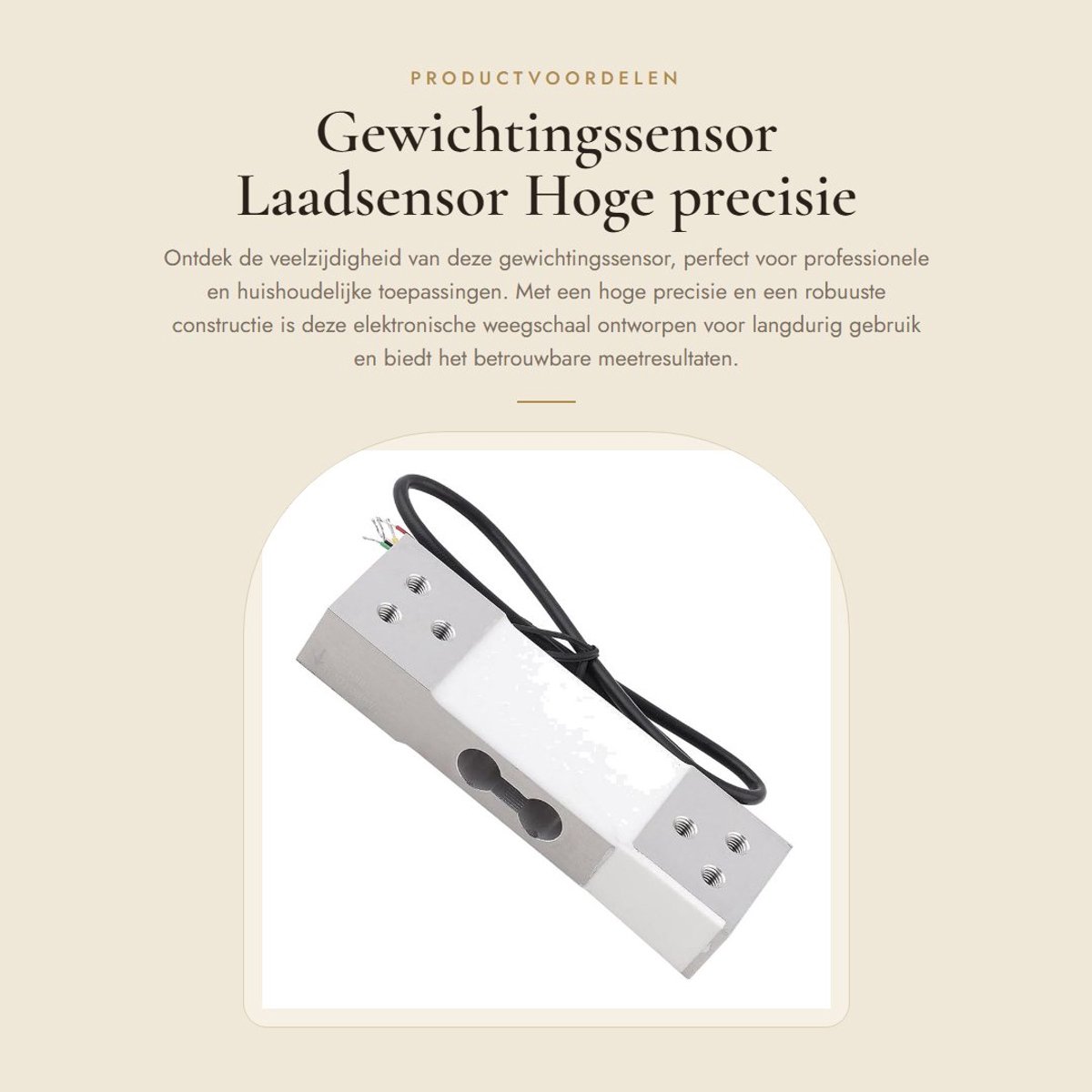 Solidchoice - Gewichtingssensor - Laadsensor - Hoge precisie - Compact formaat - Elektronische weegschaal - 100 kg - Geschikt voor diverse toepassingen