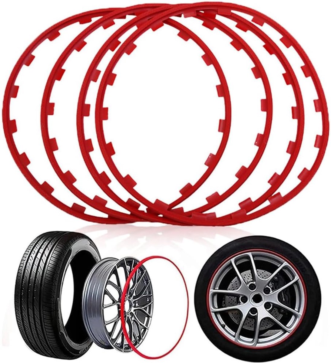 Velgbeschermers - Wielnaaf Covers - Auto Beschermen - Krasbestendig Materiaal - 4 Stuks - Zwart