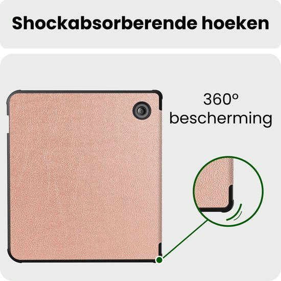 Hoes Geschikt voor Kobo Libra 2 Hoesje Bookcase Cover Hoes - Hoesje Geschikt voor Kobo Libra 2 Hoes Cover Case - Rosé Goud — afbeelding 5