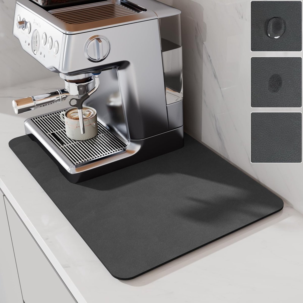 Dailygoods- Koffiemat - Absorberende Droogmat - Onder Koffiezetapparaat - 50x30cm - Hoogwaardige Materialen - Duurzaam Ontwerp - Afwasdroogmat