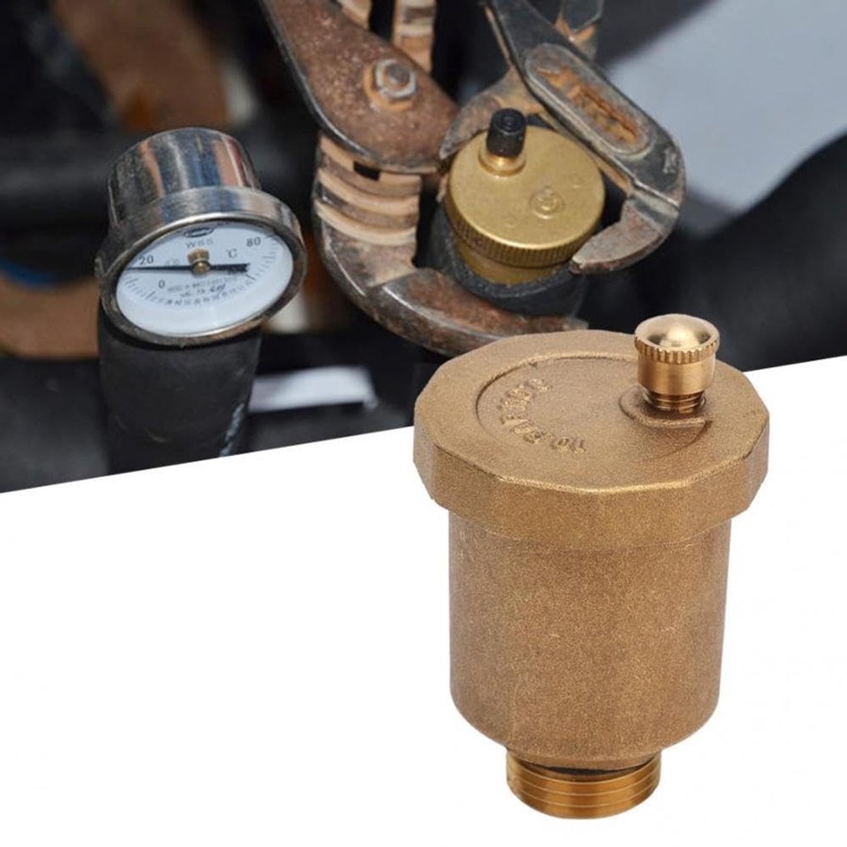 Dailygoods- Ontluchtingsventiel Messing - Automatisch Ontluchtingsventiel - Buitendraad - Ontluchtingsuitlaatklep - Hoge Temperatuurbestendigheid - Corrosiebestendig - Luchtventiel