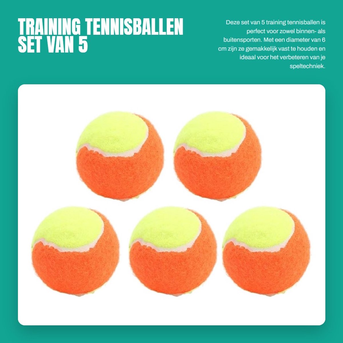 Dailygoods- Tennisbal 6 Cm - 5 Stuks - Rubber Materiaal - Waterelastisch - Geschikt Voor Kinderen - Ideaal Voor Buitenspeelgoed - Speelbal