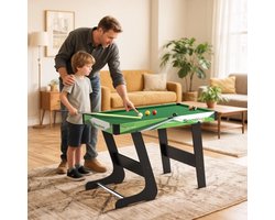 QJ Supply - Biljarttafel - Opvouwbaar - Compact - Pooltafel - Inclusief Accessoires - Indoor Spel - Ruimtebesparend - Groen