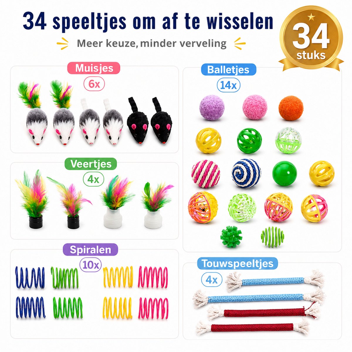 BronStore Twenty4seven Kattenspeelgoed Set 34 Stuks thumbnail 2