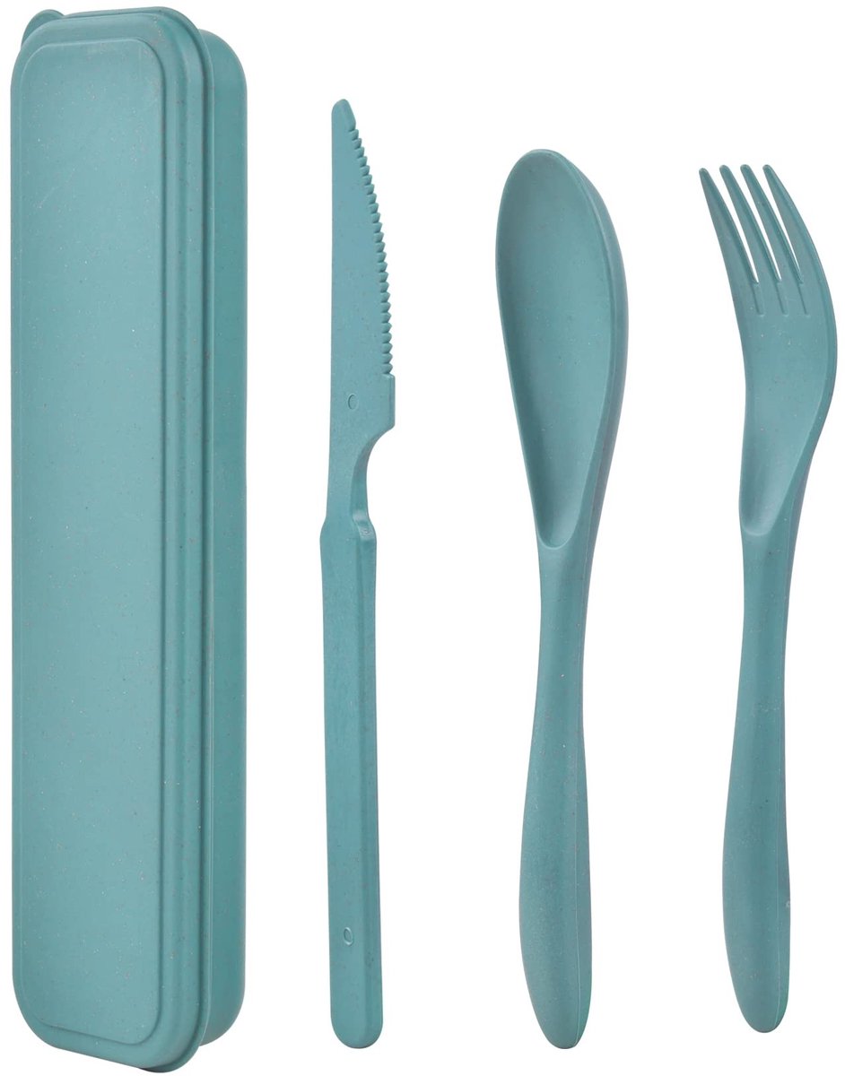 Dailygoods- Reisbestek herbruikbaar - Bestekset voor reizen - Draagbare bestekset - Inclusief etui - Lichtgewicht - Makkelijk schoon te maken