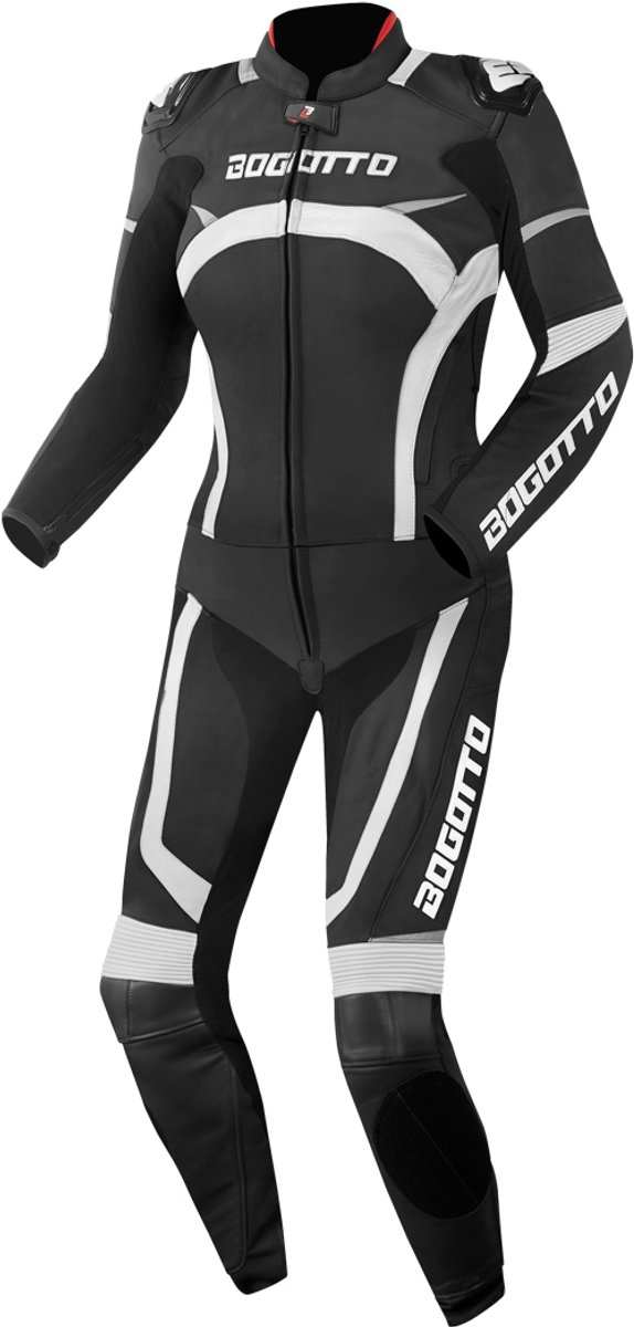 Bogotto Misano Dames Zwart Wit 2-Delig Motorpak - Racepak