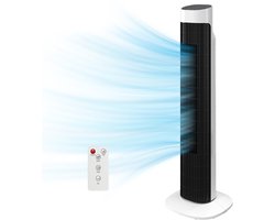 Torenventilator - Staande Ventilator - Stille Ventilator Met Afstandsbediening - 3 Snelheden, 3 Standen & Timer - 70° Oscillatie - 80 cm