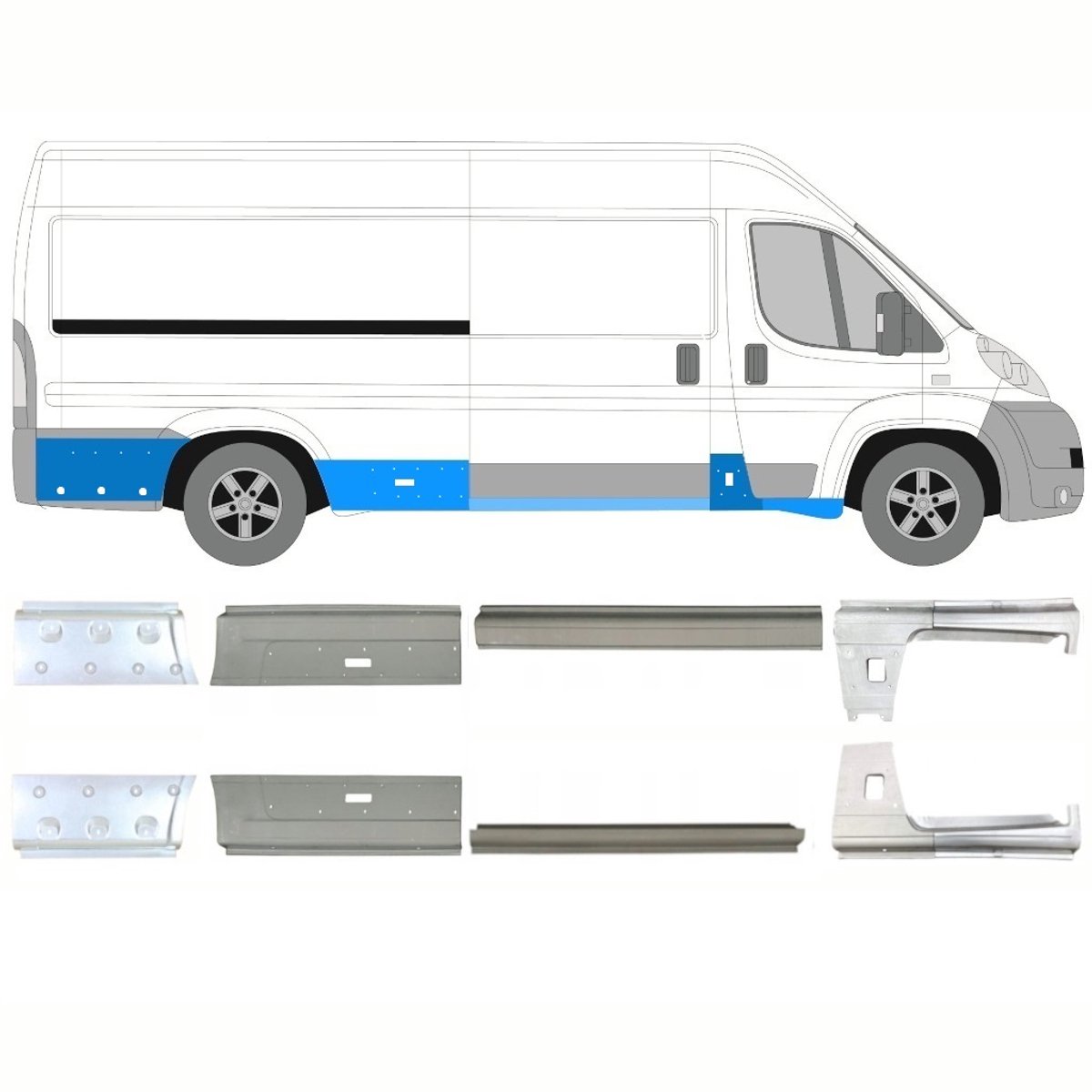 Reparatie dorpel voor Fiat Ducato 2006-2025 / Links + Rechts / Set