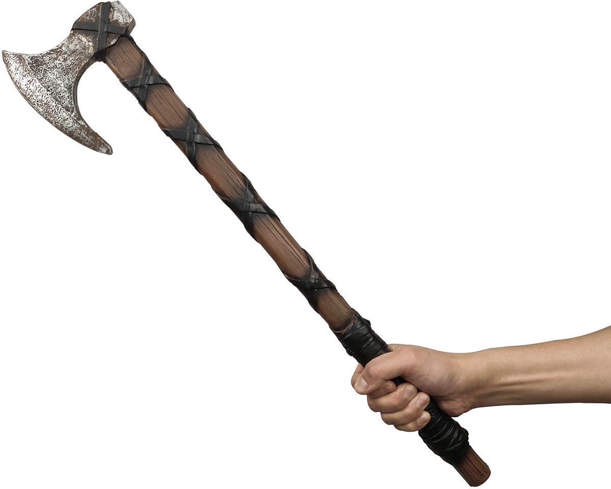 Dailygoods- Handbijl Viking - Gevechtsbijl voor volwassenen - Speelgoed bijl - Middeleeuwse bijl - Cosplay bijl - Geschikt voor Halloween en LARP - Speelgoedbijl