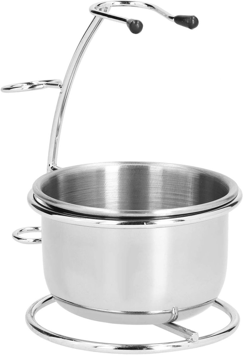 Dailygoods- Scheermes 2-in-1 - Scheermes houder - Scheerkwast standaard - Schuimkom - Roestvrij staal - Draagbaar en multifunctioneel - Scheerset