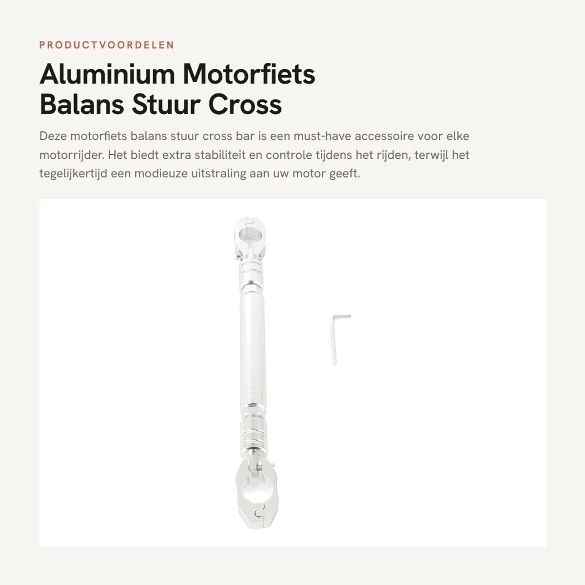 Dailygoods- Balansbar Aluminium - Motorfiets Accessoire - Verstelbare Beugel - Eenvoudig te Installeren - Multifunctioneel - Geschikt voor 22 mm Stuur