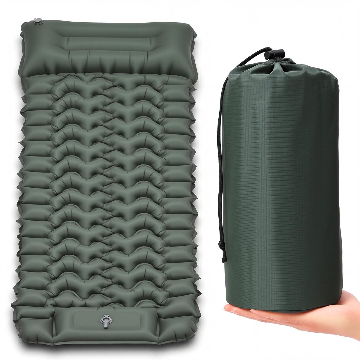 Dailygoods- Luchtmatras Ultralicht - Campingluchtmatras - Opblaasbaar - Geïntegreerd Kussen - 196 x 74 x 9 cm - Duurzaam 40D TPU - Slaapmat