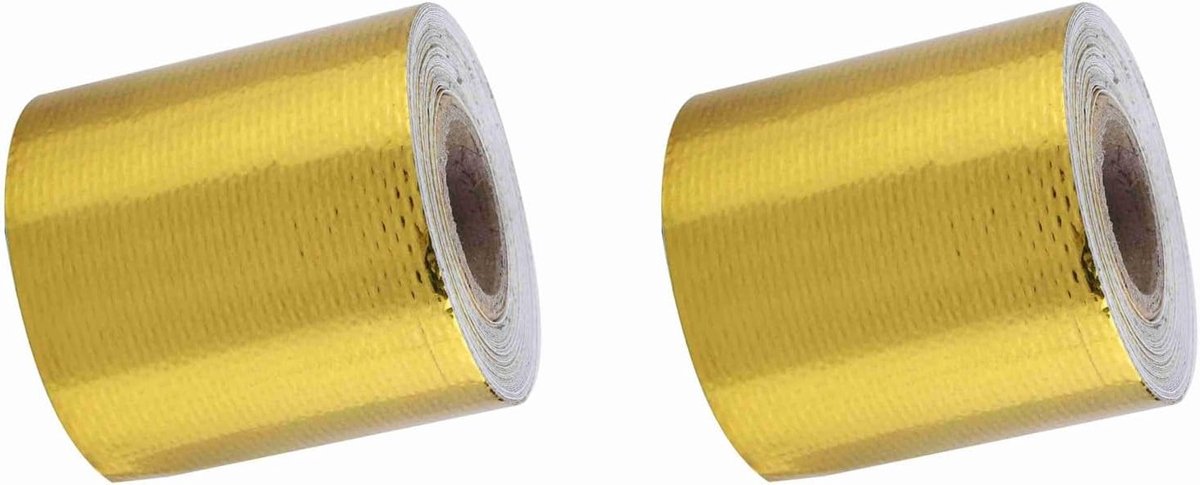 2PCS 5m*5Cm Aluminium Folie Isolatietape voor Auto's - Reflecterende Warmte Wikkeltape, Warmtebestendig en Plakband voor Isolatie