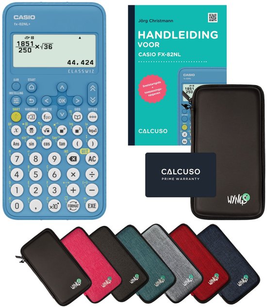 Casio fx-82NL+ incl. beschermhoes Zwart + Handleiding - Wetenschappelijke rekenmachine - Standaardset