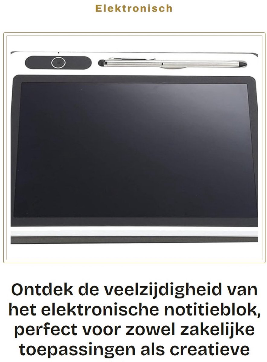 Dailygoods - Elektronisch Notitieblok - LCD-tablet - Flexibel Tekenblok - 9 Inch - Kunstleren Tas - Zakelijk Notities - Geschikt voor Creatieve Geesten