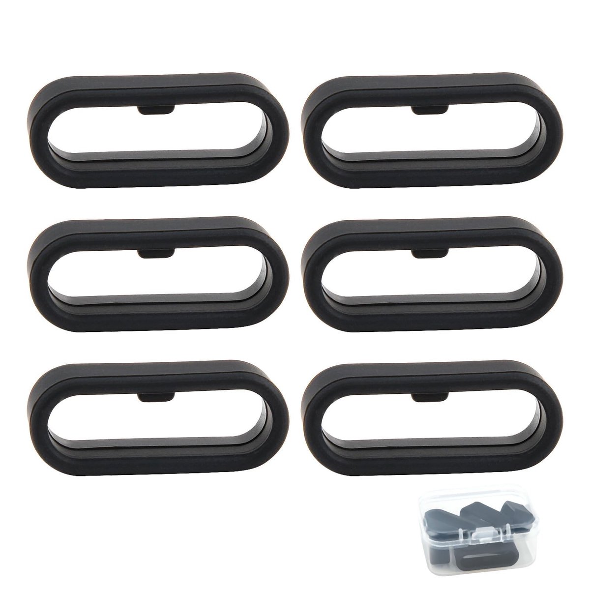 Dailygoods - Sluitringen voor Horlogeband - 20 mm Siliconen Lussen (6 Stuks)