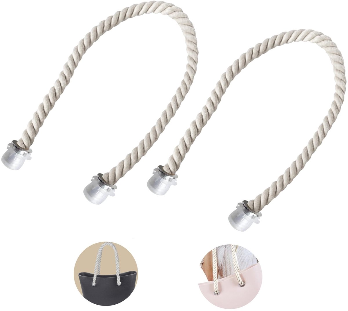 Dailygoods- Handvat Vervangend - Waterdicht - Hoogwaardige Katoen/Linnen - 65 cm - Handtas Accessoire - Eenvoudig te Installeren