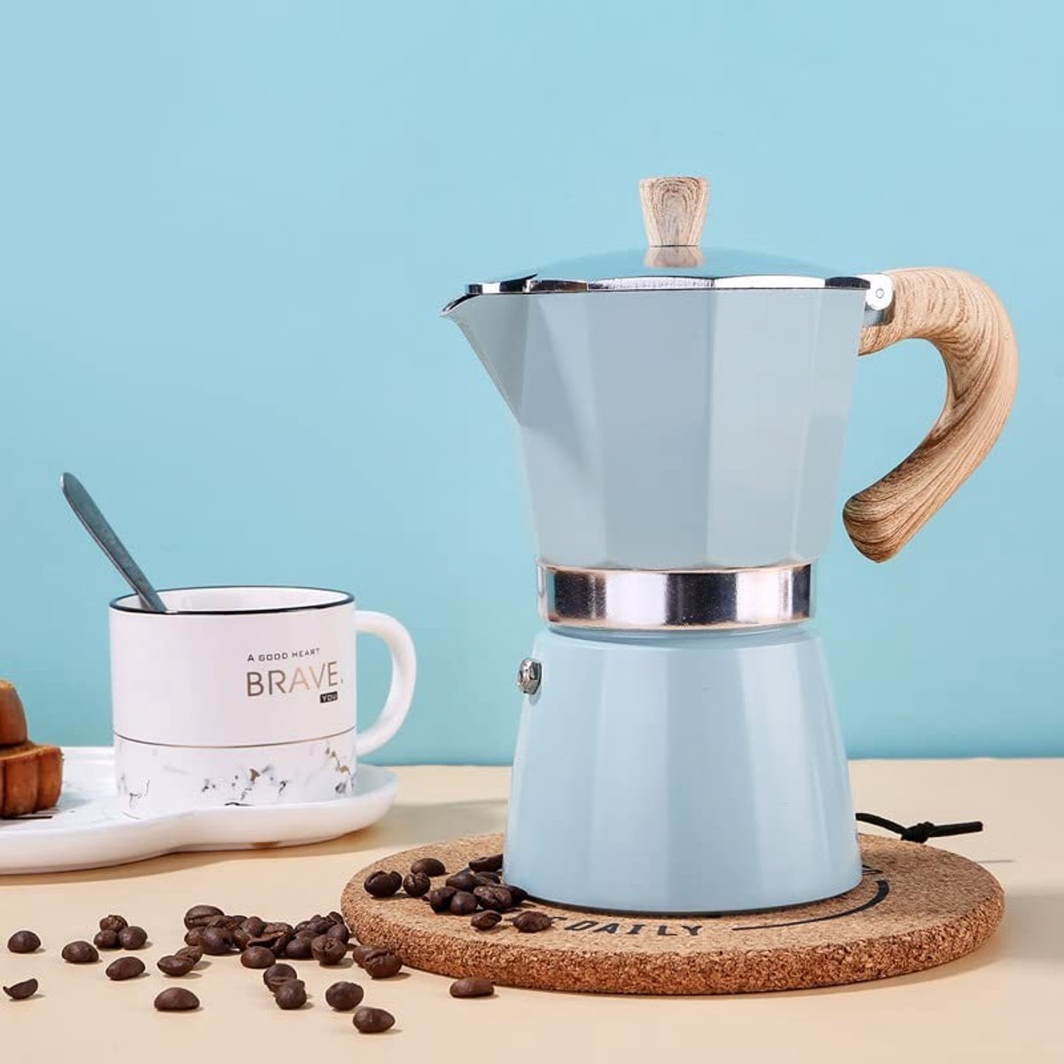 Dailygoods - Fornuis Espressoapparaat, 6 Espressokopjes Moka Pot - 10oz Handmatige Cubaanse Koffiepercolator Machine Premium Aluminium Moka Italiaanse Espresso Greca Koffiezetapparaat Brouwer Percolator