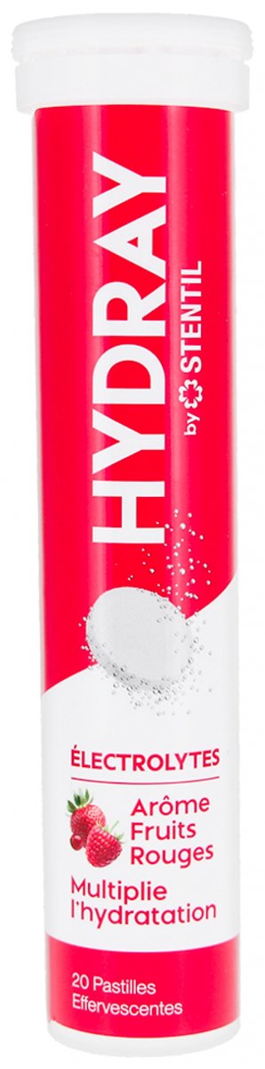 Stentil HYDRAY Elektrolyten Hydratatieoplossing 20 Bruistabletten (Aroma : Rood fruit)