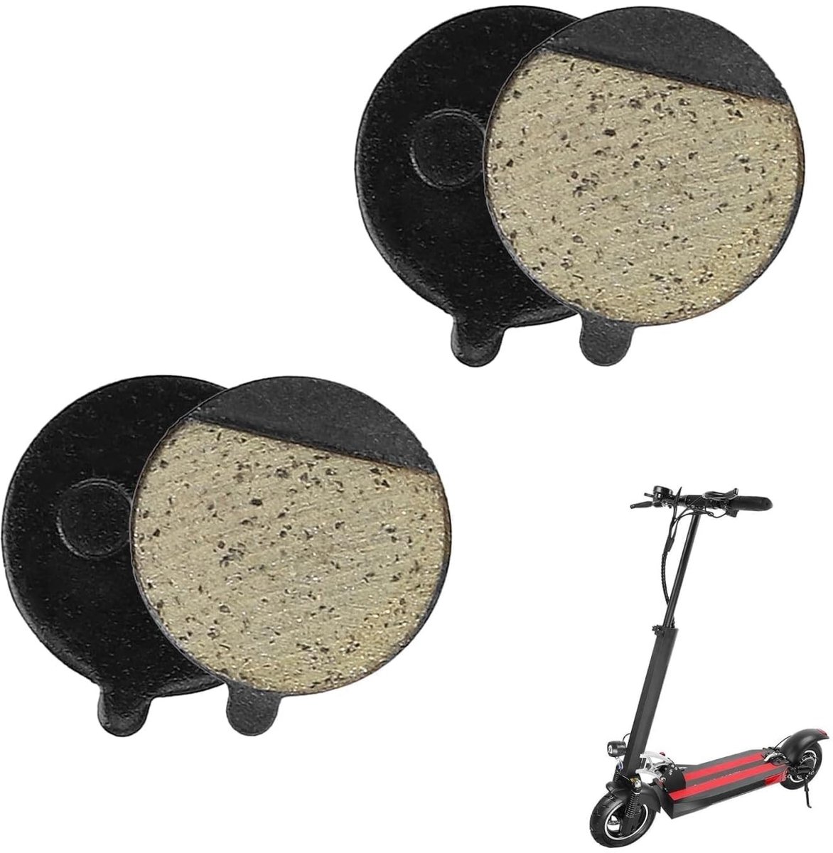 Dailygoods - Set van 4 semi-metalen remblokken voor elektrische step, hoogwaardige reserveaccessoires voor schijfrem, compatibel met elektrische scooters