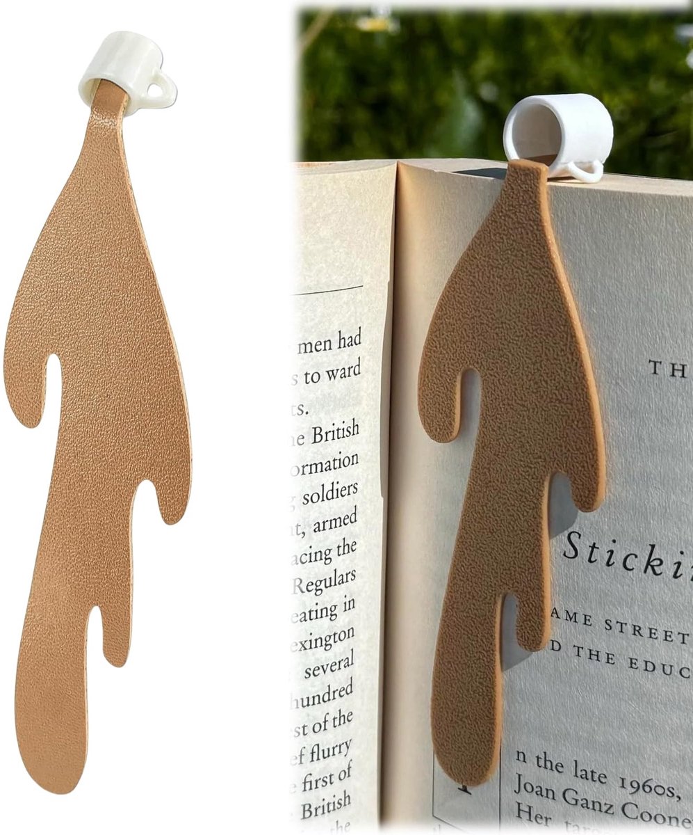 Dailygoods - Auiremrti Gemorste koffiebeker, bladwijzer, schattige bladwijzer, cadeau voor leesliefhebbers, dames en heren, feestelijke creatieve kleine cadeaus