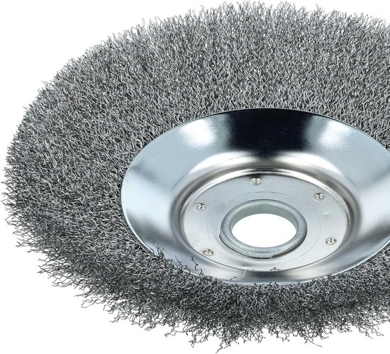 Onkruidborstel - Tuingereedschap Borstel - Onkruid Verwijderen - Zachte Staaldraden - 20 cm Diameter - Zilver — afbeelding 3