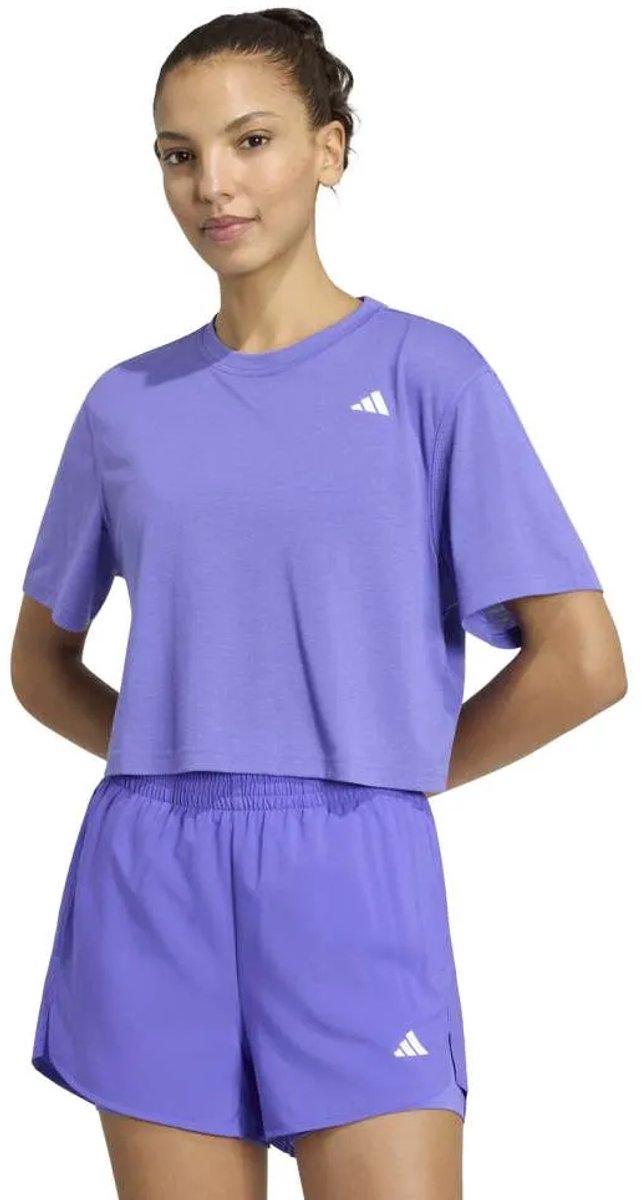 Adidas Train Essentials Boxy Workout T-shirt Met Korte Mouwen Vrouw Paars