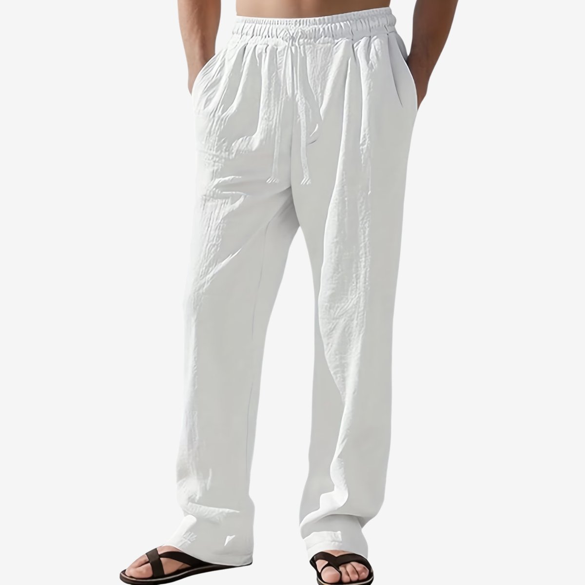 Currero Linnen Broek Heren - Zomerbroek - Volwassenen - Lange Broek - Pantalon - Strandbroek - Zomer - Ibiza Stijl - Wit XL