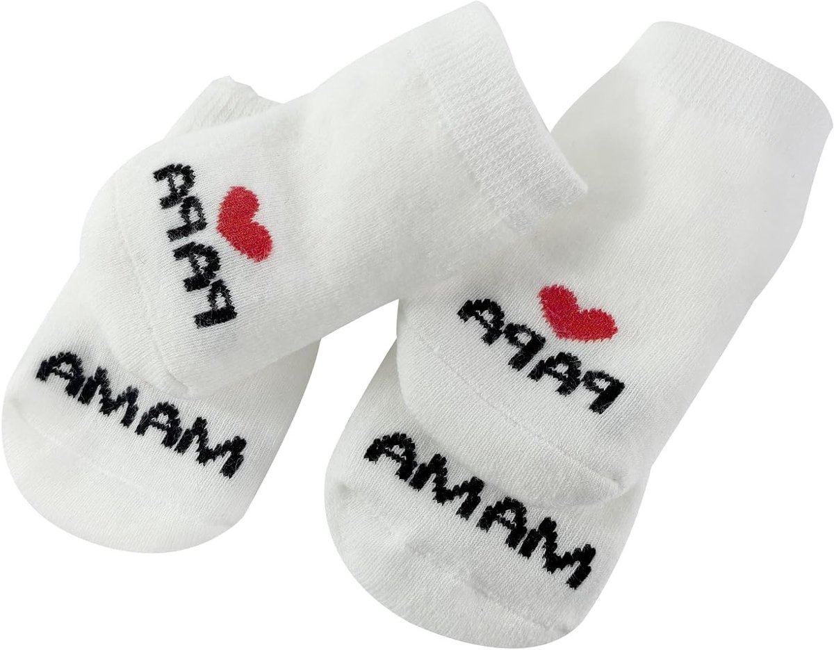 Set van 2 Paar Baby Sokken voor Nieuwborn, Katoenen Sokken voor Jongens en Meisjes, Perfect Cadeau voor Babyshower en Feestdagen