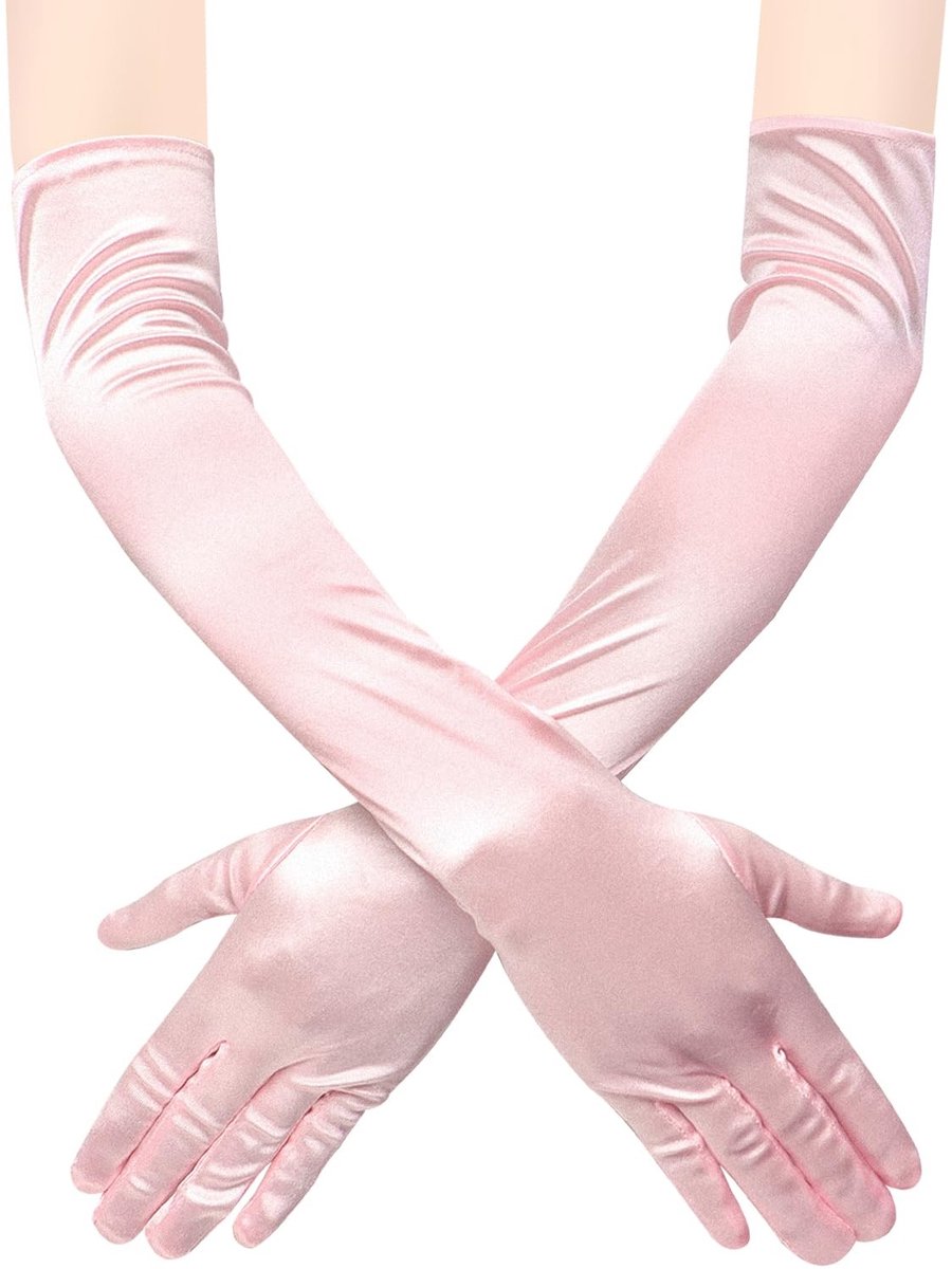 Dailygoods- Handschoenen Dames Lange 53 cm - Satijnen Handschoenen - Ergonomisch - Ademend - Elegant - Comfortabel om te dragen - Avondhandschoenen